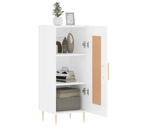 Kumode, Balta, 34,5X34X90 Cm, Inženierijas Koks Vidaxl