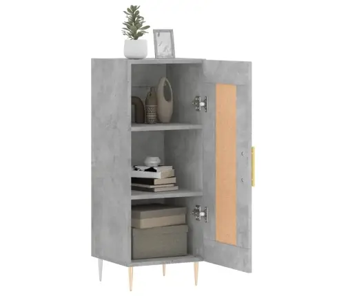 Kumode, Betona Pelēka, 34,5X34X90 Cm, Inženierijas Koks Vidaxl