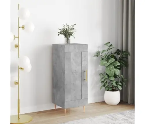 Kumode, Betona Pelēka, 34,5X34X90 Cm, Inženierijas Koks Vidaxl