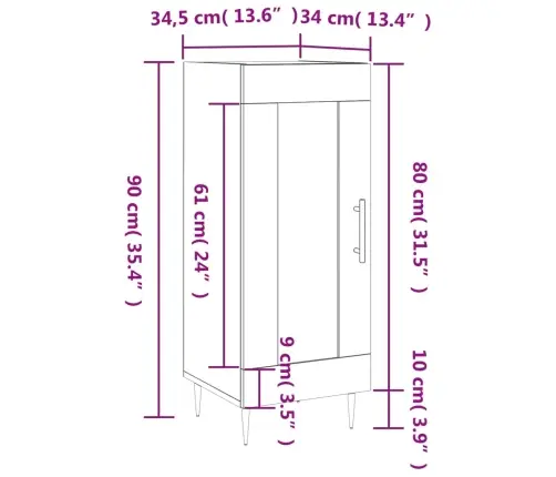 Kumode, Ozolkoka Krāsa, 34,5X34X90 Cm, Inženierijas Koks Vidaxl Kumode, Ozolkoka Krāsa, 34,5X34X90 Cm, Inženierijas Koks Vidaxl