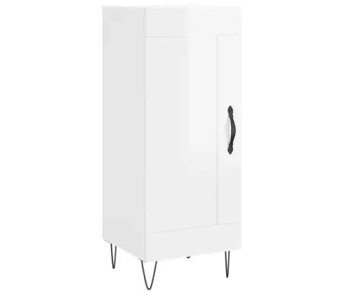 Kumode, Spīdīgi Balta, 34,5X34X90 Cm, Inženierijas Koks Vidaxl