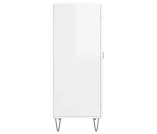 Kumode, Spīdīgi Balta, 34,5X34X90 Cm, Inženierijas Koks Vidaxl