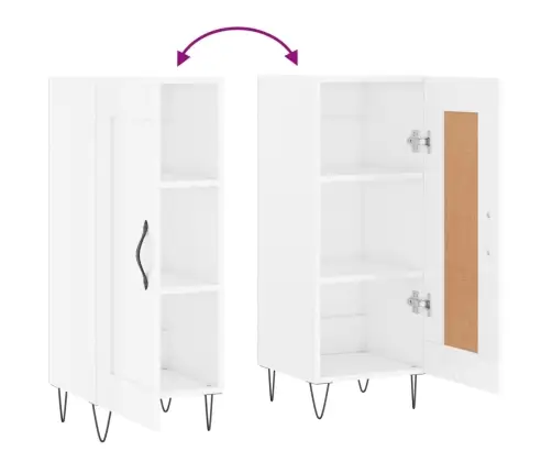 Kumode, Spīdīgi Balta, 34,5X34X90 Cm, Inženierijas Koks Vidaxl