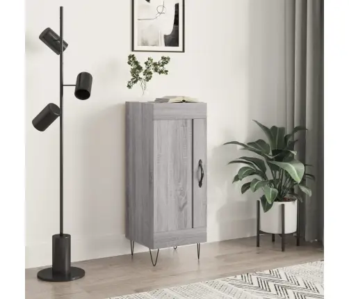 Kumode, Pelēka Ozolkoka, 34,5X34X90 Cm, Inženierijas Koks Vidaxl