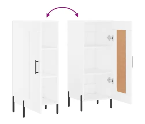 Kumode, Balta, 34,5X34X90 Cm, Inženierijas Koks Vidaxl