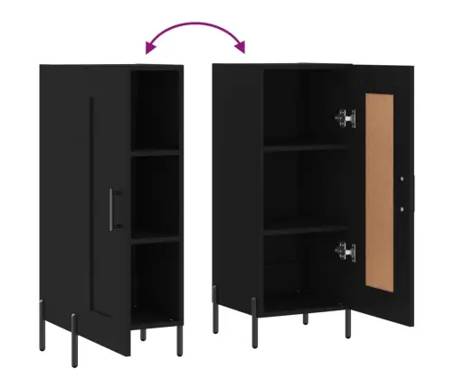 Kumode, Melna, 34,5X34X90 Cm, Inženierijas Koks Vidaxl