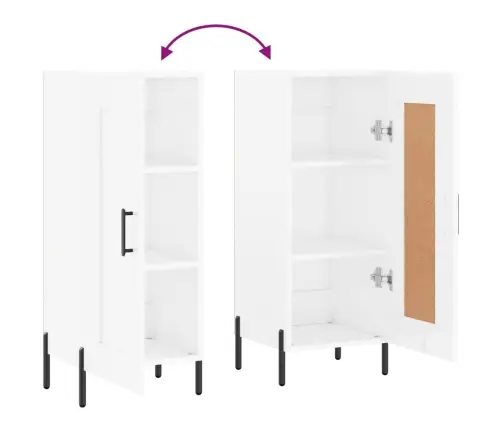 Šoninė Spintelė, Balta, 34,5X34X90cm Apdirbta Mediena, Blizgi Šoninė Spintelė, Balta, 34,5X34X90cm Apdirbta Mediena, Blizgi