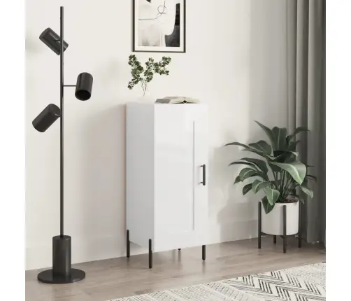 Šoninė Spintelė, Balta, 34,5X34X90cm Apdirbta Mediena, Blizgi Šoninė Spintelė, Balta, 34,5X34X90cm Apdirbta Mediena, Blizgi