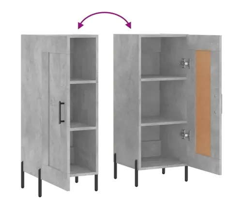 Šoninė Spintelė, Betono Pilka, 34,5X34X90cm Apdirbta Mediena