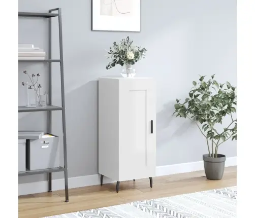 Kumode, Spīdīgi Balta, 34,5X34X90 Cm, Inženierijas Koks Vidaxl
