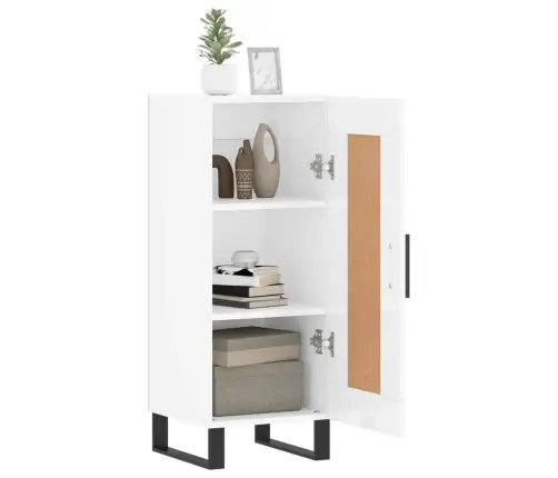 Kumode, Spīdīgi Balta, 34,5X34X90 Cm, Inženierijas Koks Vidaxl