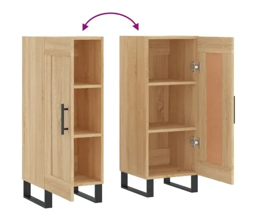 Šoninė Spintelė, Ąžuolo Spalvos, 34,5X34X90cm Apdirbta Mediena