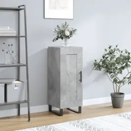 Kumode, Betona Pelēka, 34,5X34X90 Cm, Inženierijas Koks Vidaxl