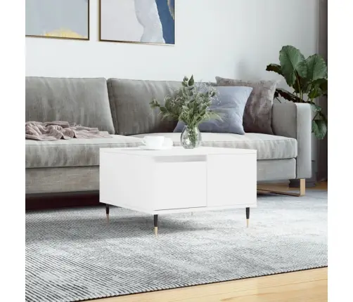 Kavos Staliukas, Baltos Spalvos, 55X55X36,5cm Apdirbta Mediena