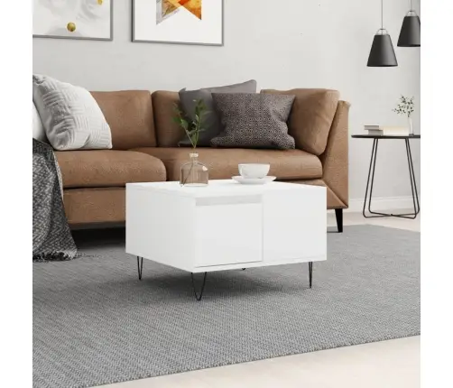 Kafijas Galdiņš, Balts, 55X55X36,5 Cm, Inženierijas Koks Vidaxl