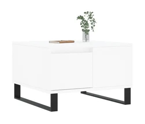 Kafijas Galdiņš, Balts, 55X55X36,5 Cm, Inženierijas Koks Vidaxl