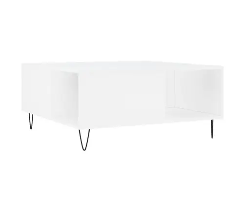 Kavos Staliukas, Baltos Spalvos, 80X80X36,5cm Apdirbta Mediena