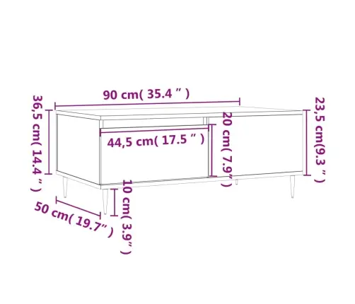 Kavos Staliukas, Baltos Spalvos, 90X50X36,5cm Apdirbta Mediena Kavos Staliukas, Baltos Spalvos, 90X50X36,5cm Apdirbta Mediena