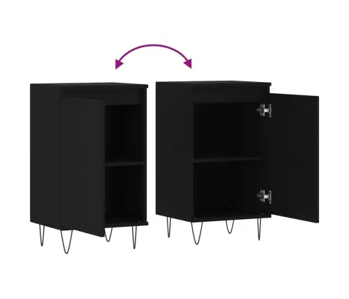 Šoninės Spintelės, 2Vnt., Juodos, 40X35X70cm Apdirbta Mediena Šoninės Spintelės, 2Vnt., Juodos, 40X35X70cm Apdirbta Mediena