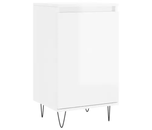 Šoninės Spintelės, 2Vnt., Baltos, 40X35X70cm Mediena, Blizgios