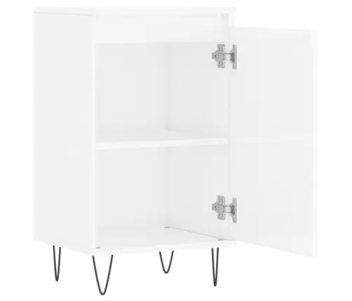 Šoninės Spintelės, 2Vnt., Baltos, 40X35X70cm Mediena, Blizgios