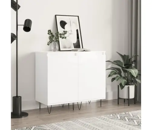 Šoninės Spintelės, 2Vnt., Baltos, 40X35X70cm Mediena, Blizgios