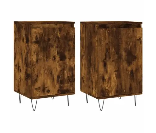 Šoninės Spintelės, 2Vnt., Dūminio Ąžuolo, 40X35X70cm Mediena