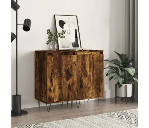 Šoninės Spintelės, 2Vnt., Dūminio Ąžuolo, 40X35X70cm Mediena