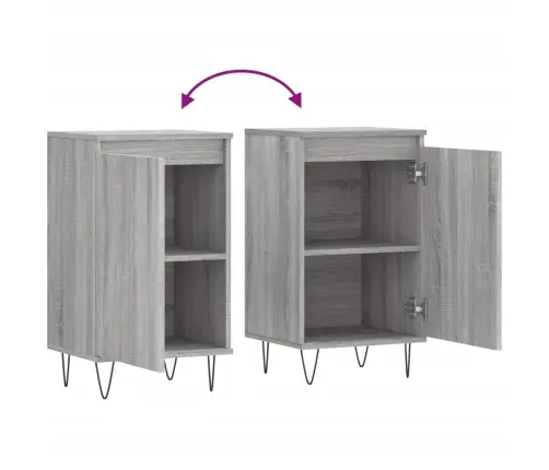 Šoninės Spintelės, 2Vnt., Pilkos Ąžuolo, 40X35X70cm Mediena