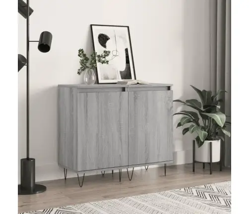 Šoninės Spintelės, 2Vnt., Pilkos Ąžuolo, 40X35X70cm Mediena