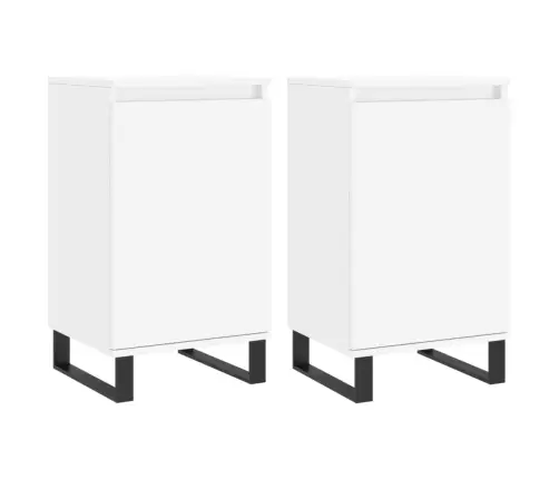 Kumodes, 2 Gab., Baltas, 40X35X70 Cm, Inženierijas Koks Vidaxl