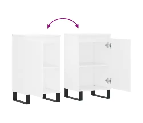 Kumodes, 2 Gab., Baltas, 40X35X70 Cm, Inženierijas Koks Vidaxl