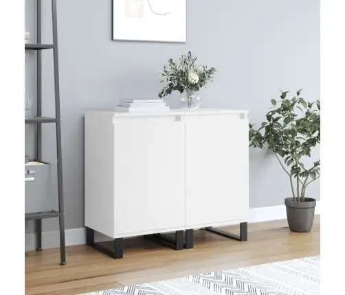 Kumodes, 2 Gab., Baltas, 40X35X70 Cm, Inženierijas Koks Vidaxl