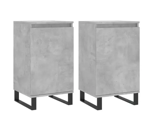 Kumodes, 2 Gab., Betona Pelēkas, 40X35X70 Cm, Inženierijas Koks Vidaxl