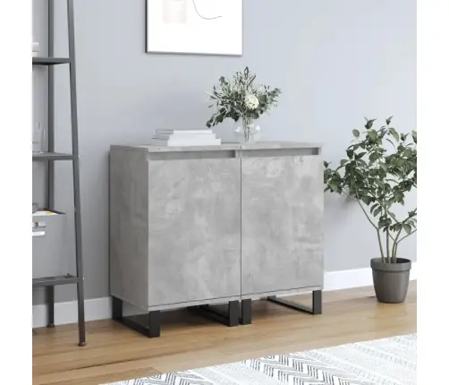 Kumodes, 2 Gab., Betona Pelēkas, 40X35X70 Cm, Inženierijas Koks Vidaxl