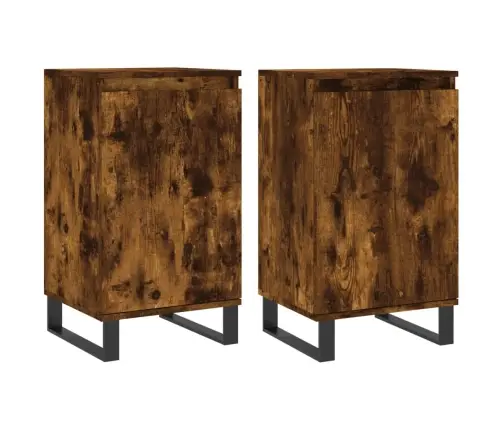 Šoninės Spintelės, 2Vnt., Dūminio Ąžuolo, 40X35X70cm Mediena