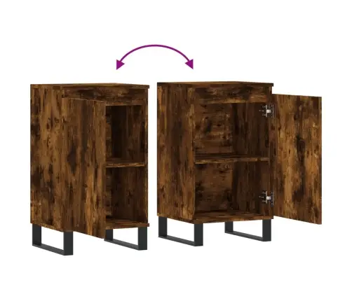 Šoninės Spintelės, 2Vnt., Dūminio Ąžuolo, 40X35X70cm Mediena