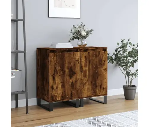 Šoninės Spintelės, 2Vnt., Dūminio Ąžuolo, 40X35X70cm Mediena