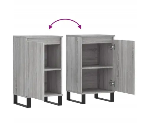 Kumode, Pelēka Ozolkoka, 40X35X70 Cm, Inženierijas Koks Vidaxl