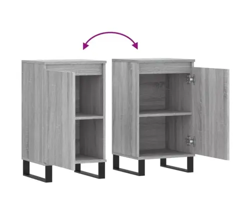 Šoninės Spintelės, 2Vnt., Pilkos Ąžuolo, 40X35X70cm Mediena