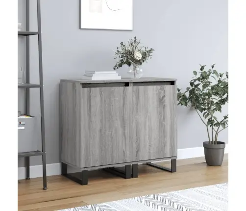 Šoninės Spintelės, 2Vnt., Pilkos Ąžuolo, 40X35X70cm Mediena