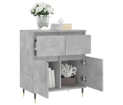 Plaukts, Betona Pelēks, 60X35X70 Cm, Inženierijas Koks Vidaxl