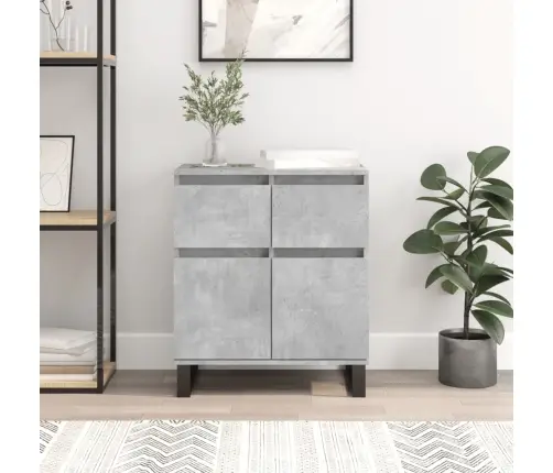 Plaukts, Betona Pelēks, 60X35X70 Cm, Inženierijas Koks Vidaxl