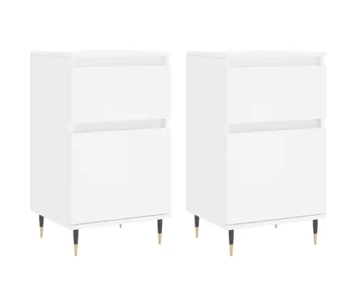 Kumodes, 2 Gab., Baltas, 40X35X70 Cm, Inženierijas Koks Vidaxl