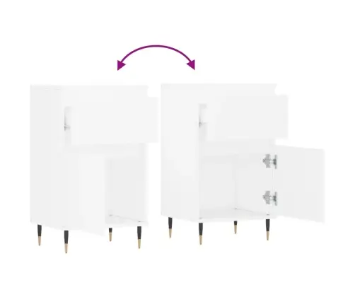 Kumodes, 2 Gab., Baltas, 40X35X70 Cm, Inženierijas Koks Vidaxl