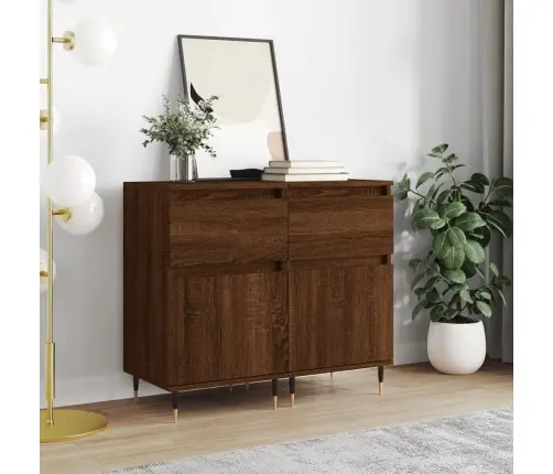 Šoninės Spintelės, 2Vnt., Rudos Ąžuolo, 40X35X70cm Mediena