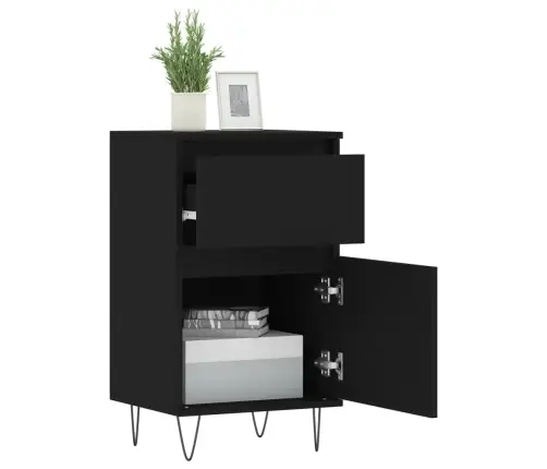 Kumodes, 2 Gab., Melnas, 40X35X70 Cm, Inženierijas Koks Vidaxl