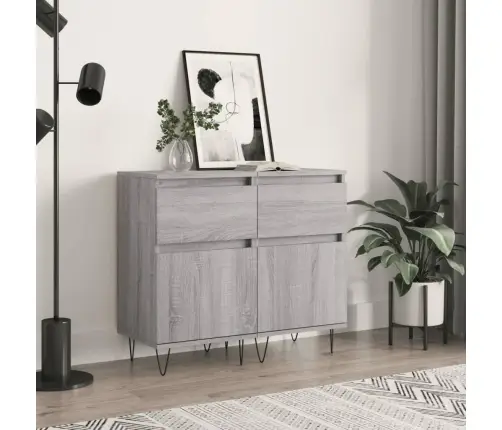 Kumodes, 2 Gb., Pelēka Ozolkoka, 40X35X70 Cm, Inženierijas Koks Vidaxl Kumodes, 2 Gb., Pelēka Ozolkoka, 40X35X70 Cm, Inženierijas Koks Vidaxl