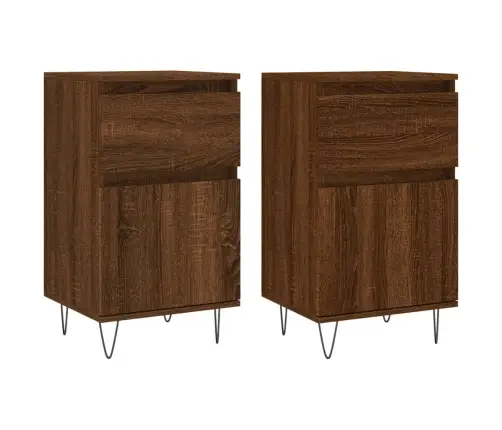 Kumodes, 2 Gab., Ozolkoka Krāsā, 40X35X70 Cm, Inženierijas Koks Vidaxl