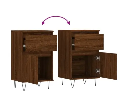 Kumodes, 2 Gab., Ozolkoka Krāsā, 40X35X70 Cm, Inženierijas Koks Vidaxl